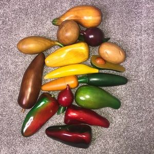 Wood Vegetables/Fruit Table Decor